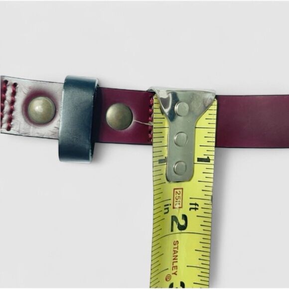 Ami Paris Women’s Leather Belt T2 Burgundy Brass Buckle 46" Made in Portugal - Picture 6 of 7